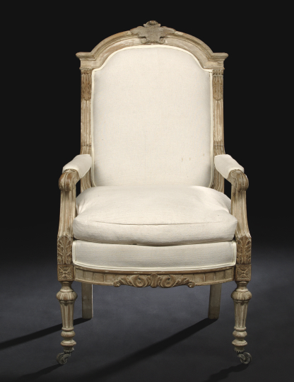 Napoleon III Pickled Wood Fauteuil  2ad03