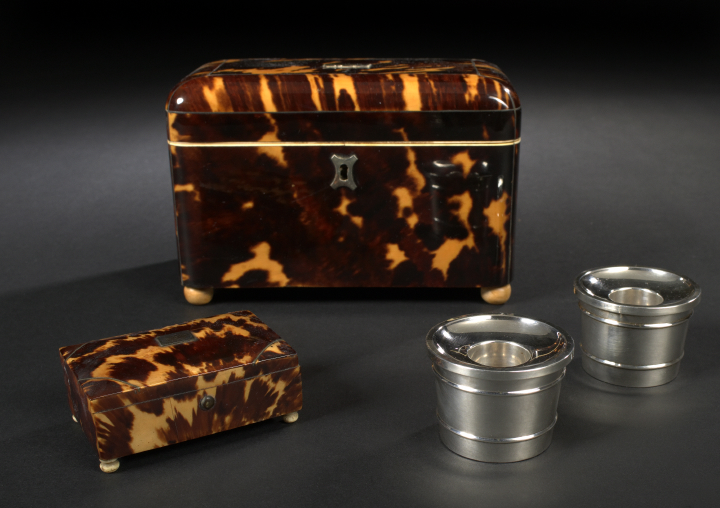 English Nickel Silver-Inlaid Tortoiseshell