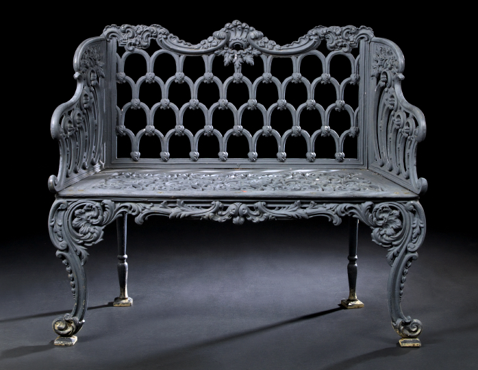 English Rococo-Style Painted Cast-Iron