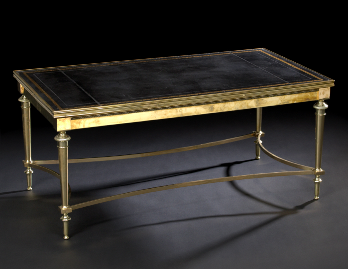 Louis XVI-Style Gilt-Metal and Leather
