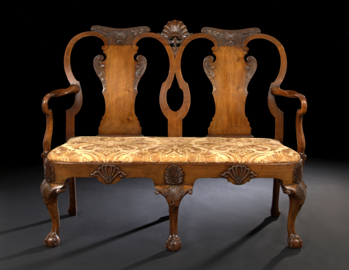 George II-Style Mahogany Settee,