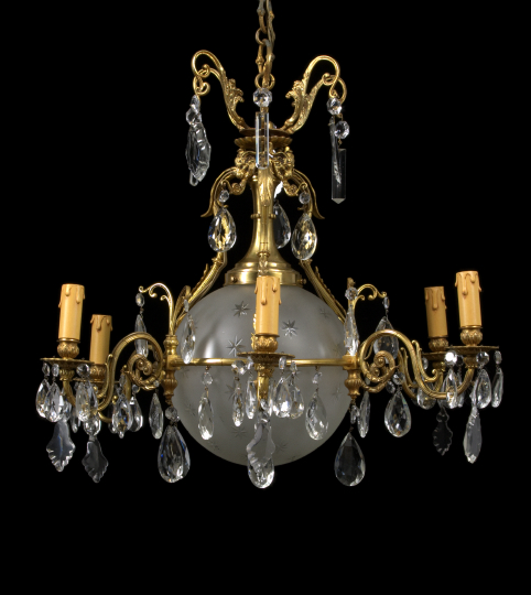 French Gilt Brass and Cut Glass 2b1eb