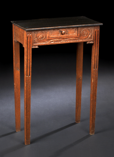 French Provincial Carved Oak Occasional 2b219