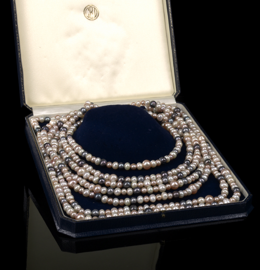 Dramatic Necklace of Cultured Pearls,