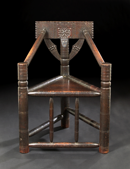 English Oak Brewster Chair,  18th