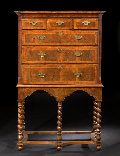 Queen Anne Walnut Chest on Stand  2af99