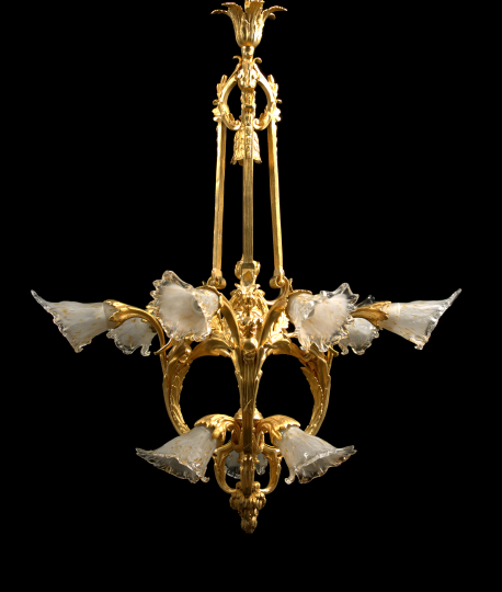 French Gilt-Brass and Gold-Spangled