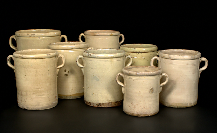 Collection of Eight Provincial Ivory-Glazed