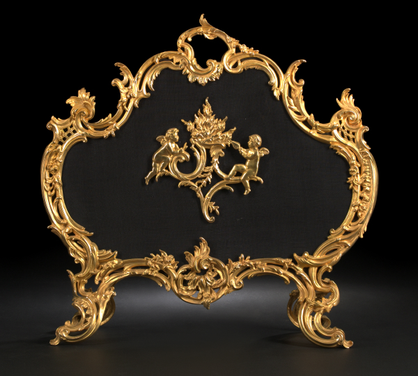 Louis XV-Style Gilt-Lacquered Brass