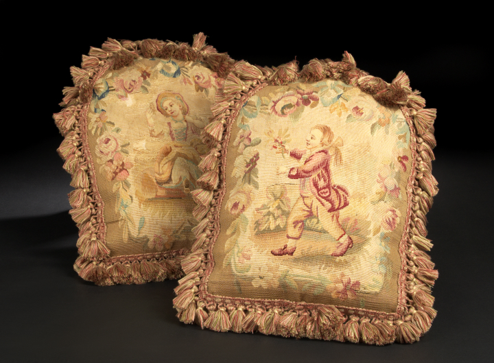 Pair of French Aubusson Tapestry Faced 2b0dc