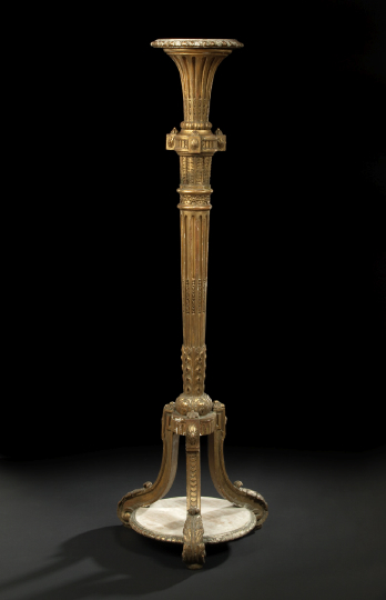 Louis XIV-Style Giltwood Pedestal,