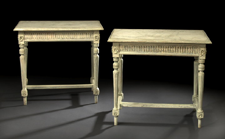 Pair of Louis XVI Style Cream Painted 2b4ff