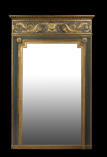 Stately French Carved, Parcel-Gilt