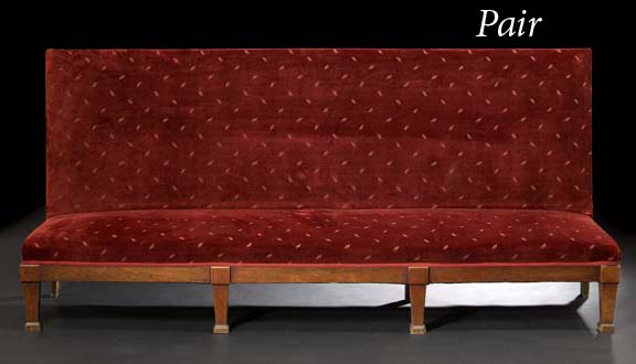 Pair of Mahogany and Velvet Upholstered 2b5a8