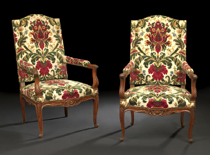 Pair of Louis XV-Style Carved Fruitwood