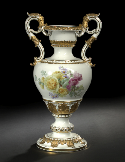 Tall Richly Gilded White Meissen 2b640