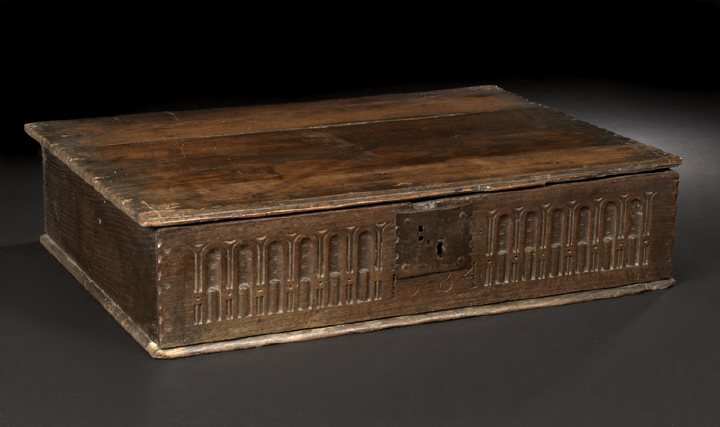 Large Elizabethan Carved Oak Scriptor