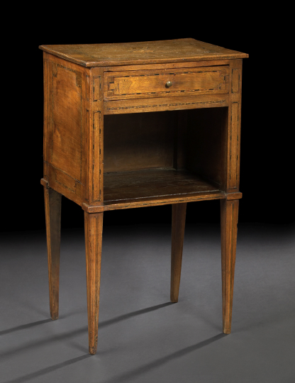 Italian Inlaid Walnut Bedside Commode  2b710