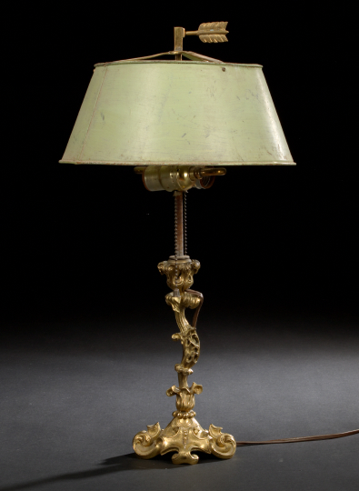 Napoleon III Gilded Brass Candlestick,