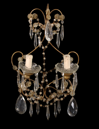 Pair of Continental Gilded Wrought-Iron