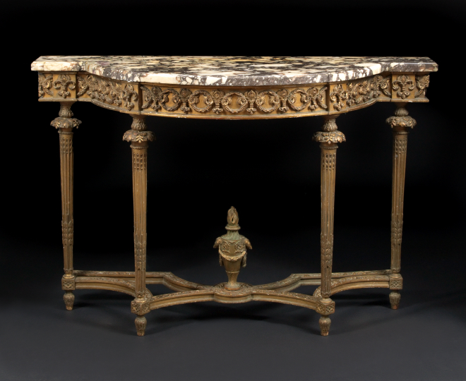 Louis XVI Style Giltwood and Marble Top 2b3d8