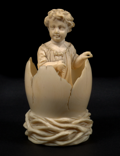 French Highly Carved Ivory Two Part 2b3f7