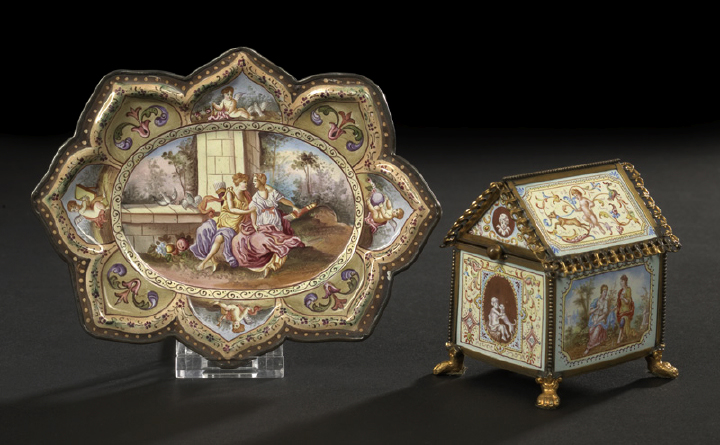 Attractive Viennese Enameled "Petaled"