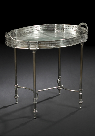Continental Silverplate Tray On Stand  2b493