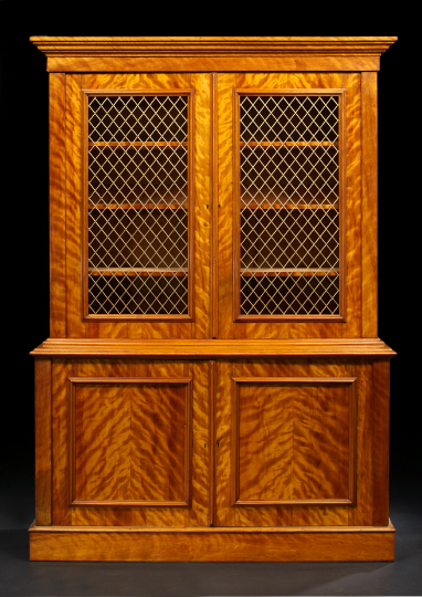 Regency-Style Satinwood Bookcase,