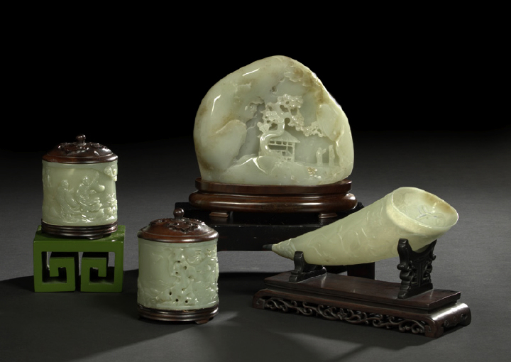 Chinese Carved Jade Boulder,  the highly