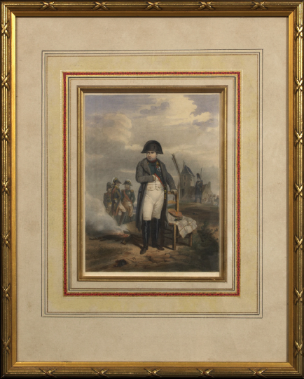 Framed Colored Lithograph of Napoleon 2b4ca