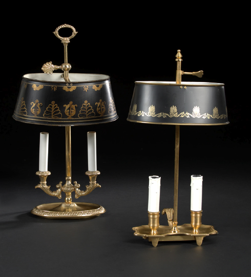 French Gilt-Brass and Tole-Peinte