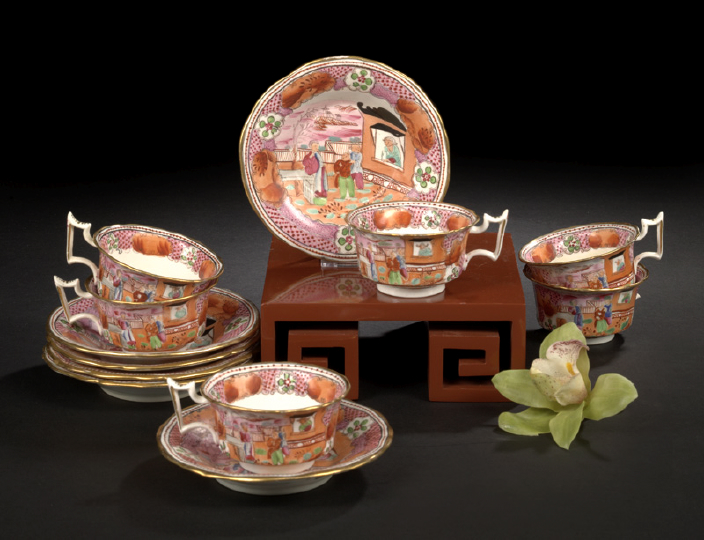 Set of Twelve Staffordshire Porcelain 2b908