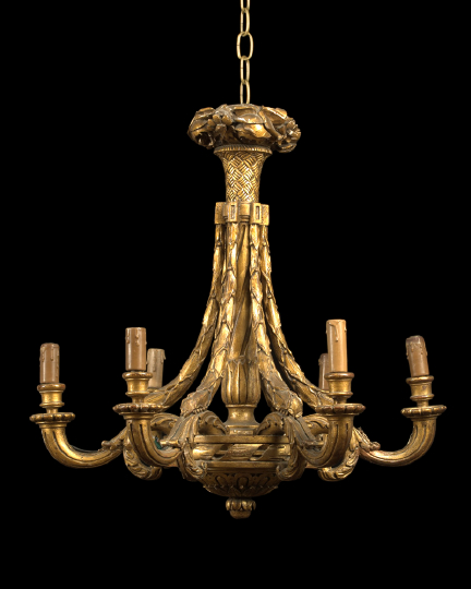 French Carved Giltwood Six Light 2b95d