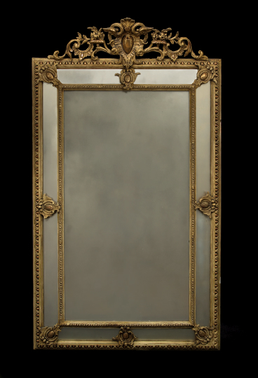 Louis XVI-Style Giltwood Mantel Mirror,