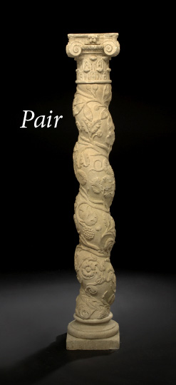 Pair of Italian Limestone Pedestals  2b989