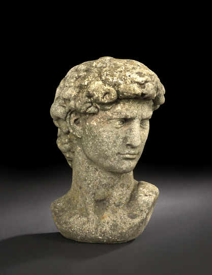 Cast-Stone Figure of the Head of Michelangelos