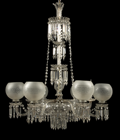 Prism Hung Six Arm Crystal Gasolier  2b998