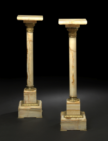 Pair of Louis XVI-Style Onyx Pedestals,