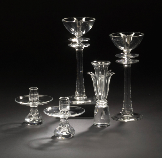 Large Steuben Glass 8121 Candlestick  2ba5b