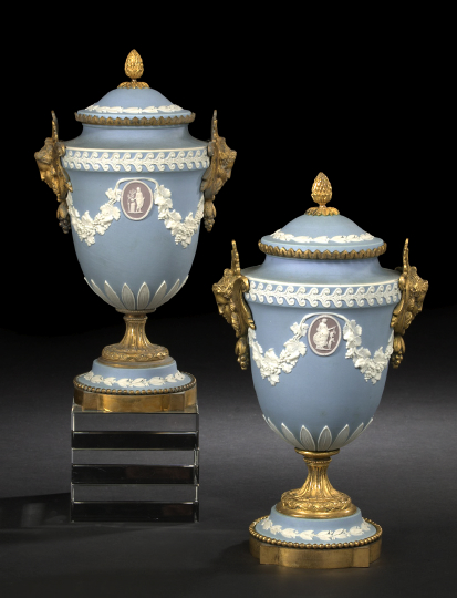 Good Pair of Wedgwood Gilt-Lacquered