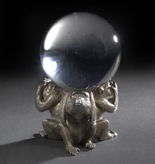 Japanese Crystal Sphere on a Monkey-Form
