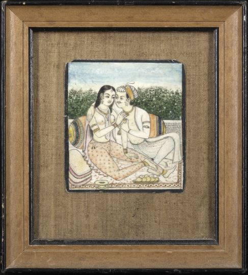 Framed Indian Painted Ivory Miniature  2be89