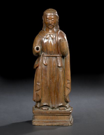 Spanish Colonial Carved Fruitwood Figure