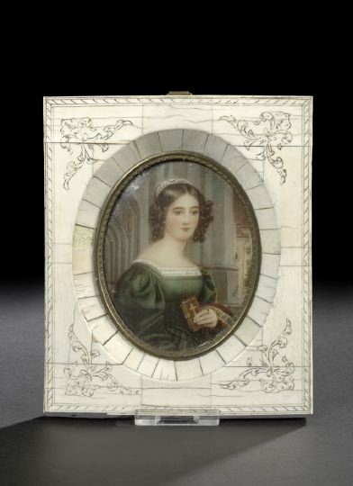 German Oval Portrait Miniature of a