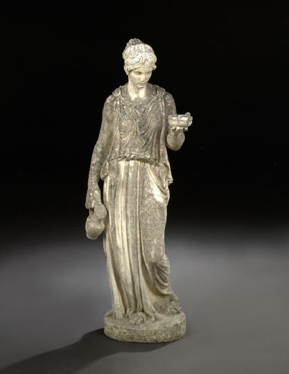 Cast-Stone Garden Figure of Hebe,