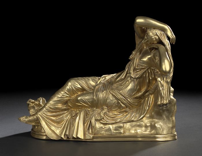 French Barbedienne Gilt-Bronze Figure