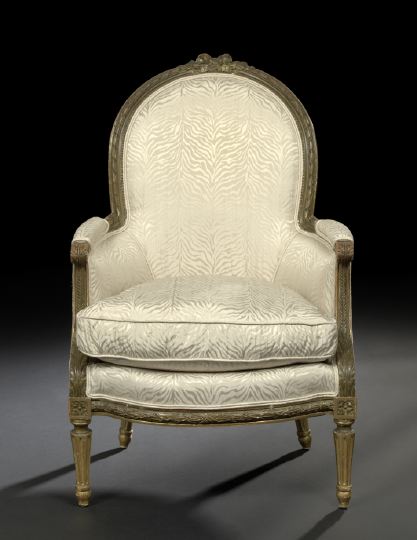Louis XVI-Style Giltwood Bergere,