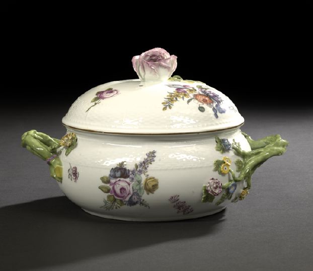 Meissen Porcelain Covered Two-Handled