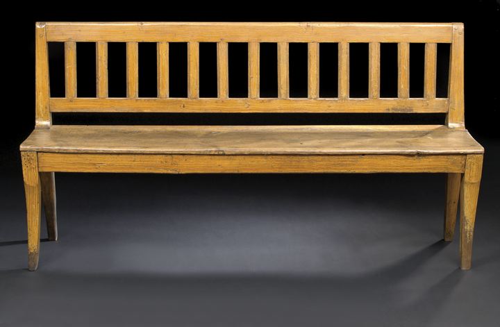Provincial Pine and Faux-Bois Bench,